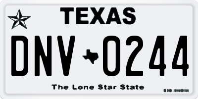 TX license plate DNV0244