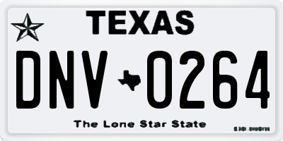 TX license plate DNV0264