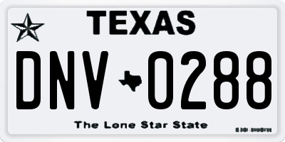 TX license plate DNV0288