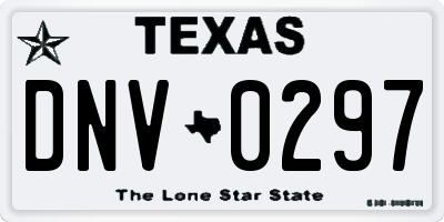 TX license plate DNV0297