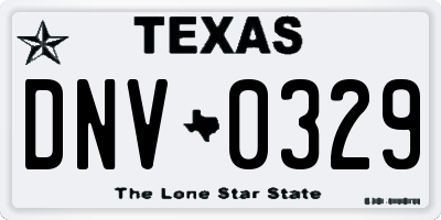 TX license plate DNV0329