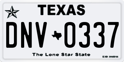 TX license plate DNV0337