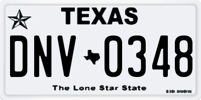 TX license plate DNV0348