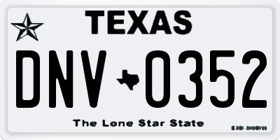 TX license plate DNV0352
