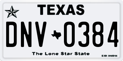 TX license plate DNV0384