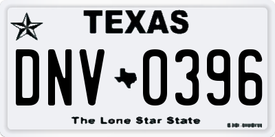 TX license plate DNV0396