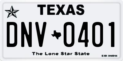 TX license plate DNV0401