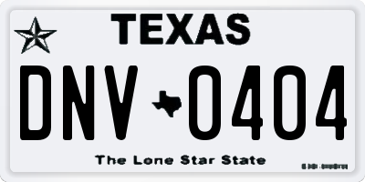 TX license plate DNV0404