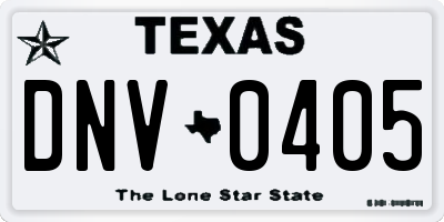 TX license plate DNV0405