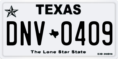TX license plate DNV0409