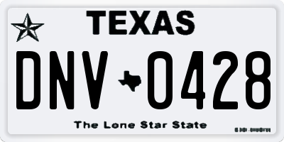TX license plate DNV0428