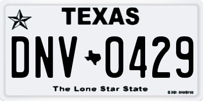 TX license plate DNV0429