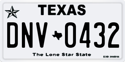TX license plate DNV0432
