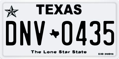 TX license plate DNV0435