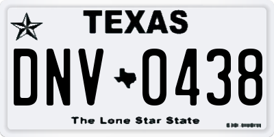 TX license plate DNV0438