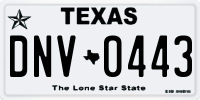 TX license plate DNV0443