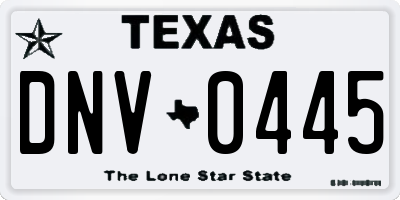 TX license plate DNV0445