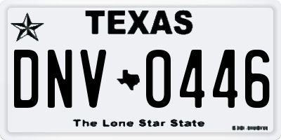 TX license plate DNV0446