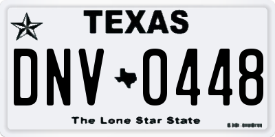 TX license plate DNV0448