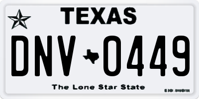 TX license plate DNV0449