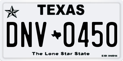 TX license plate DNV0450