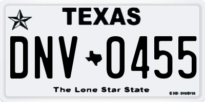 TX license plate DNV0455