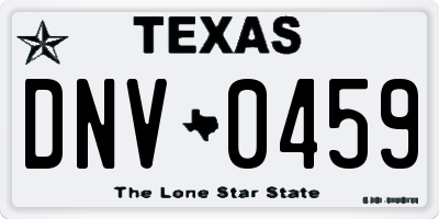 TX license plate DNV0459