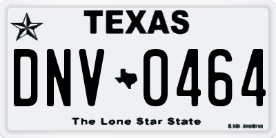TX license plate DNV0464