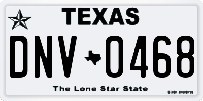 TX license plate DNV0468