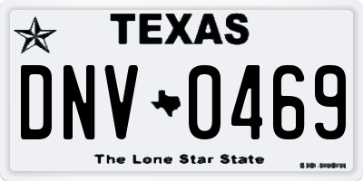 TX license plate DNV0469