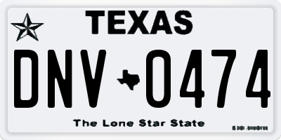 TX license plate DNV0474