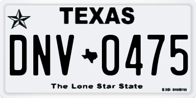 TX license plate DNV0475