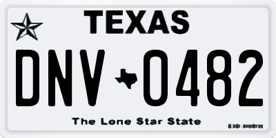 TX license plate DNV0482