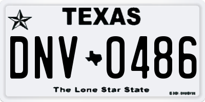 TX license plate DNV0486