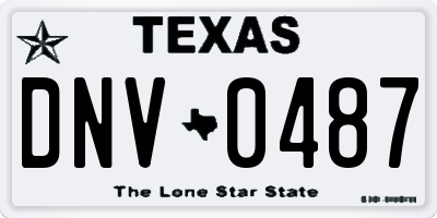 TX license plate DNV0487
