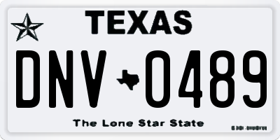 TX license plate DNV0489