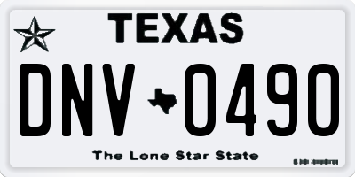 TX license plate DNV0490