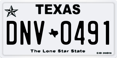 TX license plate DNV0491