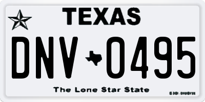 TX license plate DNV0495
