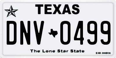 TX license plate DNV0499