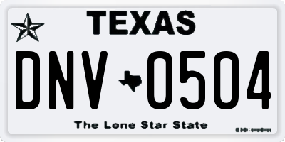 TX license plate DNV0504