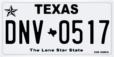 TX license plate DNV0517
