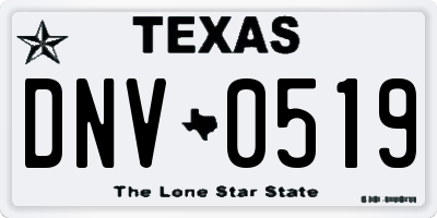 TX license plate DNV0519