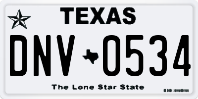 TX license plate DNV0534