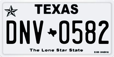TX license plate DNV0582