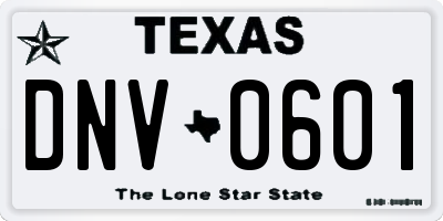 TX license plate DNV0601