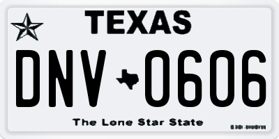 TX license plate DNV0606