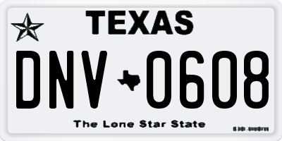 TX license plate DNV0608