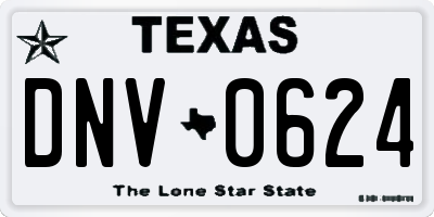 TX license plate DNV0624