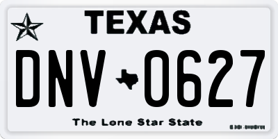 TX license plate DNV0627
